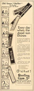1915 Ad Sterling Gum Hooker Comic De Munn Peppermint - ORIGINAL ADVERTISING SP4
