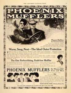 1909 Ad Phoenix Muffler Collar Fashion Scarf Knitting - ORIGINAL ADVERTISING SP4
