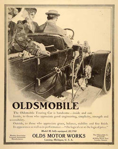 1907 Ad Oldsmobile Model M Touring Car Automobile - ORIGINAL ADVERTISING SP4