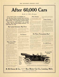 1912 Ad Reo Motor Metal Lansing R. Olds Vintage Owen Automobile Pricing SP4