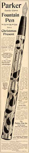 1907 Ad Christmas Gift Parker Lucky Curve Fountain Pen - ORIGINAL SP4