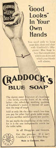1910 Ad Blue Soap Cleanliness Craddock Wash Cleaning - ORIGINAL ADVERTISING SP4