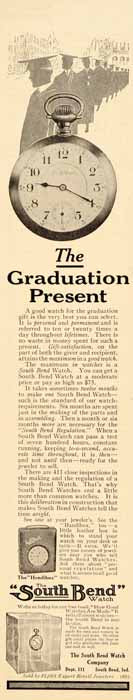 1911 Ad Graduation Present South Bend Antique Watches - ORIGINAL ADVERTISING SP4
