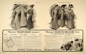 1909 Ad National Cloak Suit Co. Edwardian Lady Fashion - ORIGINAL SP4