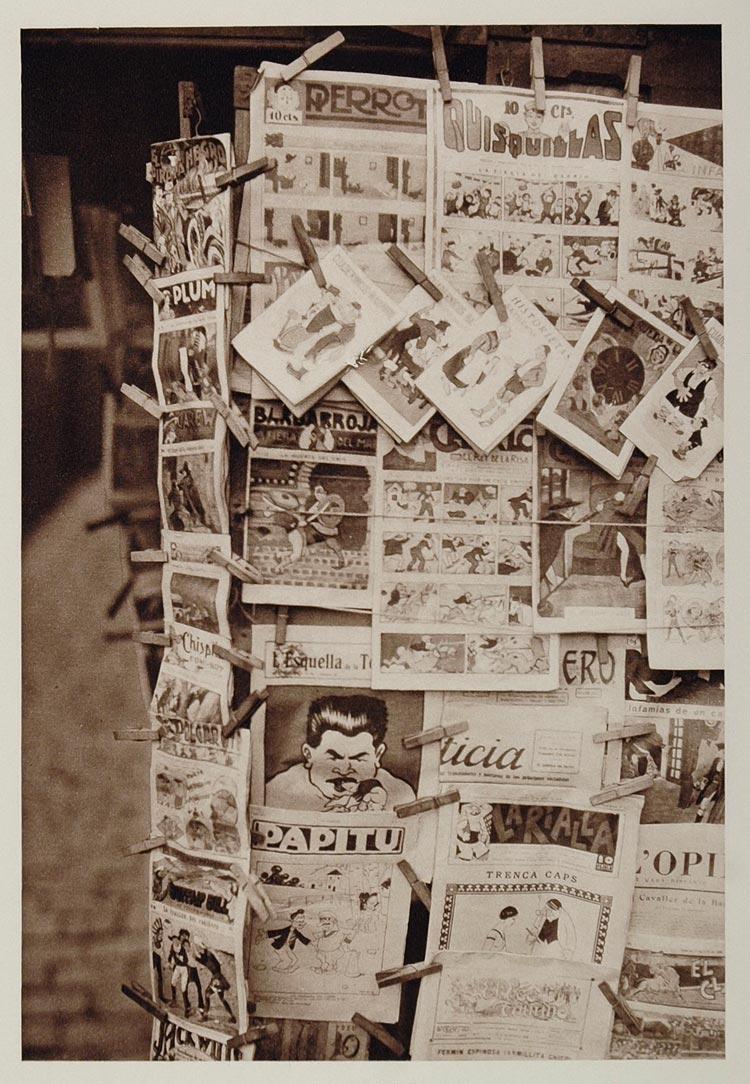 1928 Puesto Periodicos Newsstand News Stall Barcelona - ORIGINAL SPAIN3