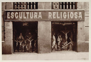 1928 Escultura Religiosa Crucifix Cross Store Barcelona - ORIGINAL SPAIN3