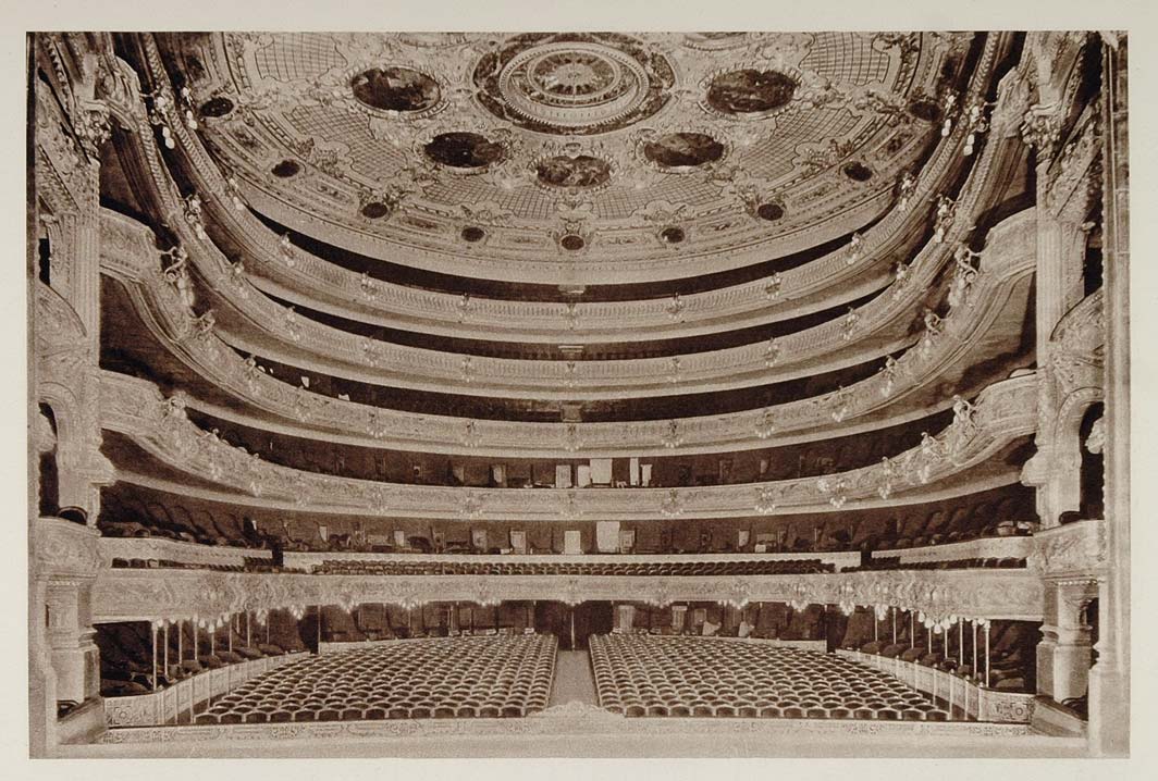 1928 Gran Teatro Liceo Barcelona Theatre Photogravure - ORIGINAL SPAIN3