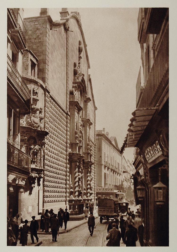 1928 Belem Church Street Barcelona Spain Photogravure - ORIGINAL SPAIN3