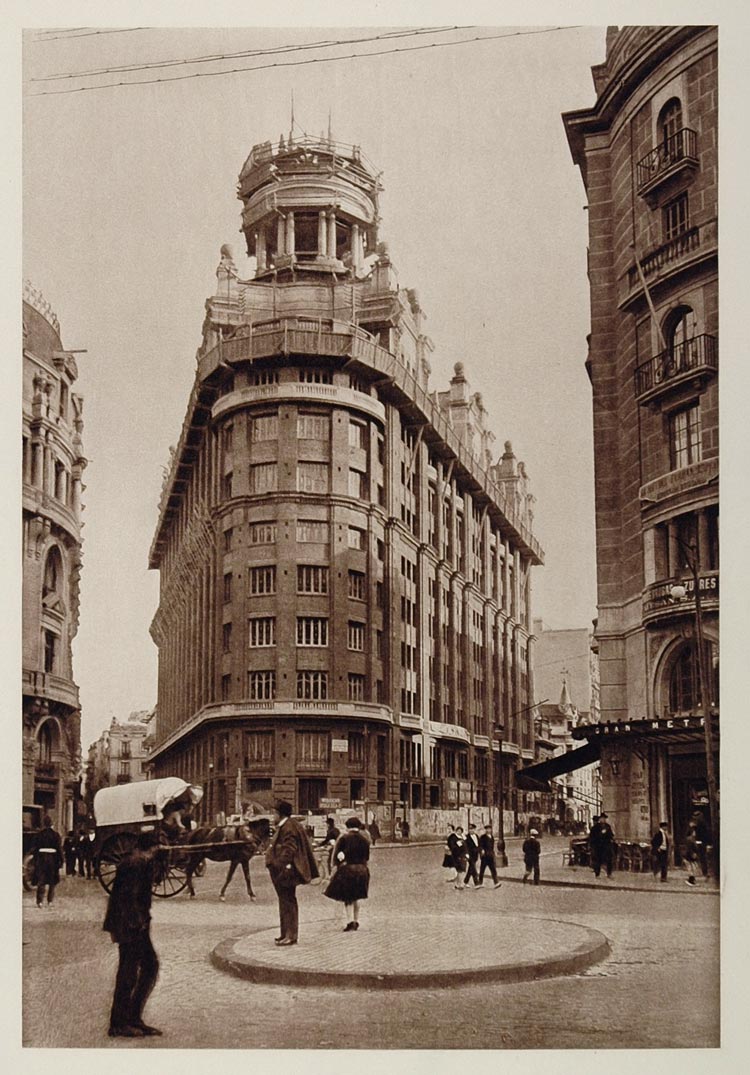 1928 Via Layetana Barcelona Spain Photogravure Weber - ORIGINAL SPAIN3