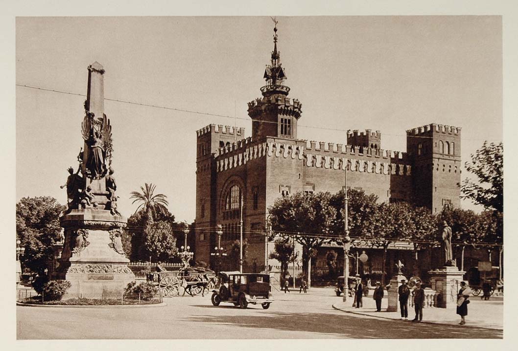 1928 Museo Museum Barcelona Spain Print Wolfgang Weber - ORIGINAL SPAIN3