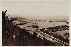 1928 Puerto Harbor Port Barcelona Spain Photogravure - ORIGINAL SPAIN3