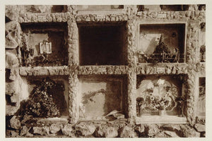 1928 Tombs Cemetery Barcelona Spain Photogravure Weber - ORIGINAL SPAIN3