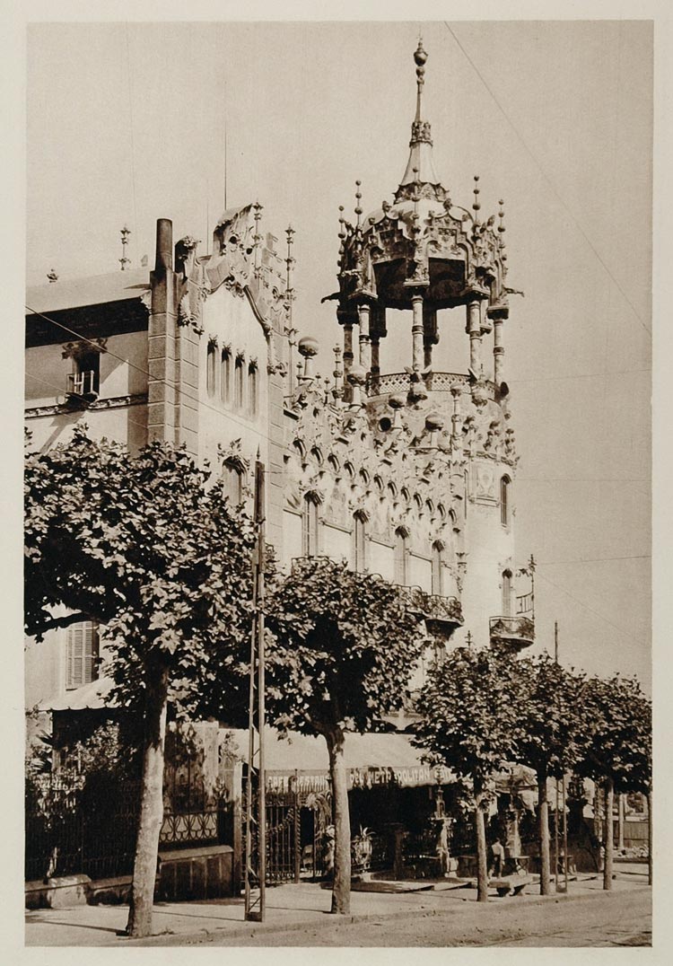1928 Hotel Barcelona Spain Architecture Photogravure - ORIGINAL SPAIN3
