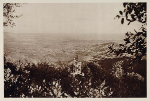 1928 Panorama Suburbs Barcelona Spain Photogravure - ORIGINAL SPAIN3