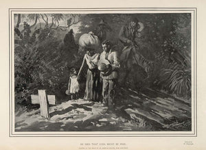 1900 Print Spanish-American War American Grave Cuba Casualties Grave Cross