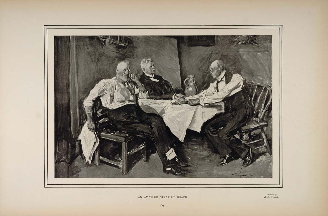 1898 Spanish American War A. B. Wenzell Old Men Print ORIGINAL HISTORIC IMAGE