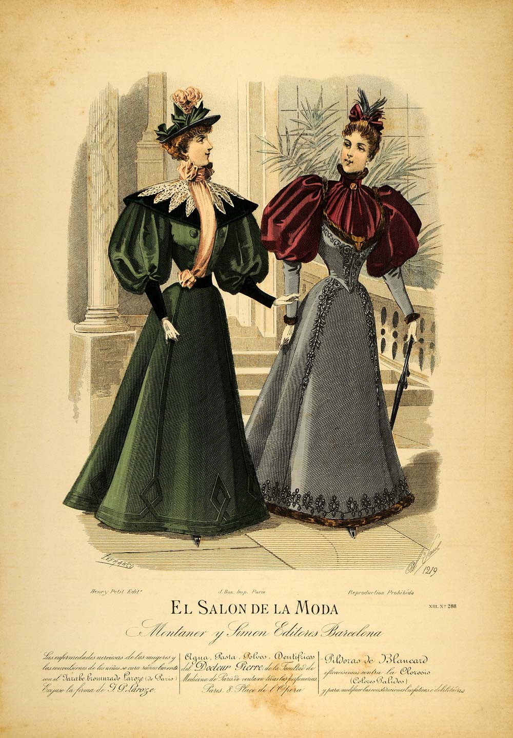 1895 Victorian Women Winter Fashion Dress Lithograph - ORIGINAL SPF1 Period Paper Historic Art LLC 1895 Victorian Women Winter Fashion Dress Lithograph - ORIGINAL SPF1 Period Paper Historic Art LLC