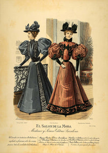 1895 Lithograph Victorian Lady Fall Dress Hats Costume Womens Fashion –  Period Paper Historic Art LLC