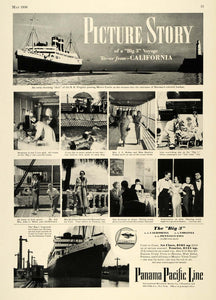 1936 Ad Panama Pacific Cruise Lines Big 3 Ships Havana - ORIGINAL SPM1
