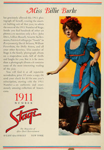 1936 Ad Stage Magazine Night Entertainment Billie Burke - ORIGINAL SPM1