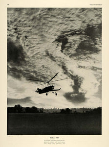 1934 Print Autogiro Helicopter Aircraft Flight Sunset - ORIGINAL HISTORIC SPM1