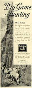 1932 Ad Chicago Burlington Railroad Bighorn Sheep - ORIGINAL ADVERTISING SPM1