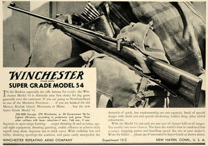 1934 Ad Winchester Arms Super Model 54 Hunting Rifle - ORIGINAL ADVERTISING SPM1