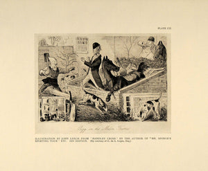 1924 Hunting Humor Handley Cross 1854 John Leech Print ORIGINAL HISTORIC SPT1