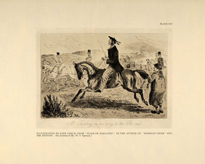 1924 Mr. Bunting Picnic Horseback 1860 John Leech Print ORIGINAL HISTORIC SPT1