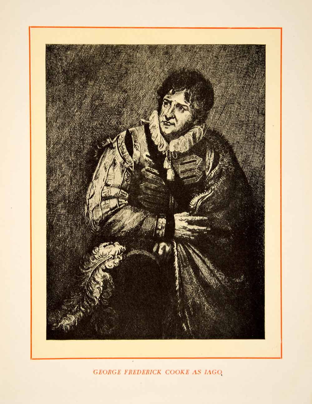 1900 Lithograph Art George Frederick Cooke Actor Iago Othello Shakespeare SRP1