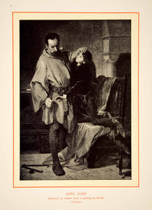 1900 Lithograph Johann Bankel Art King John Shakespeare Theater Stage Play SRP1