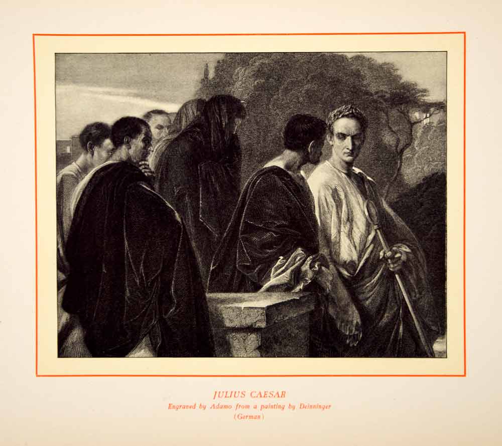 1900 Lithograph Deinninger Art Julius Caesar Shakespeare Theater Roman Rome SRP1