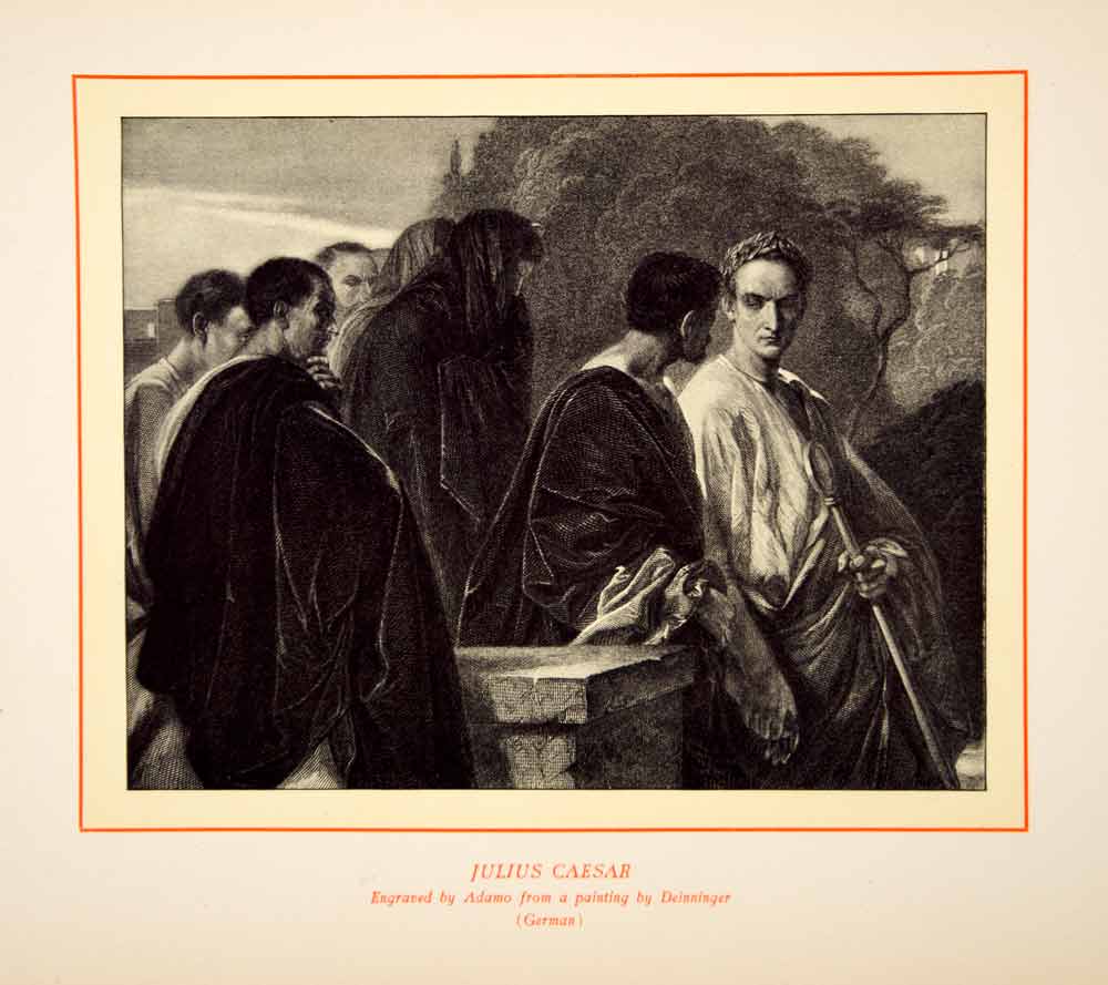 1900 Lithograph Deinninger Art Julius Caesar Shakespeare Theater Roman ...