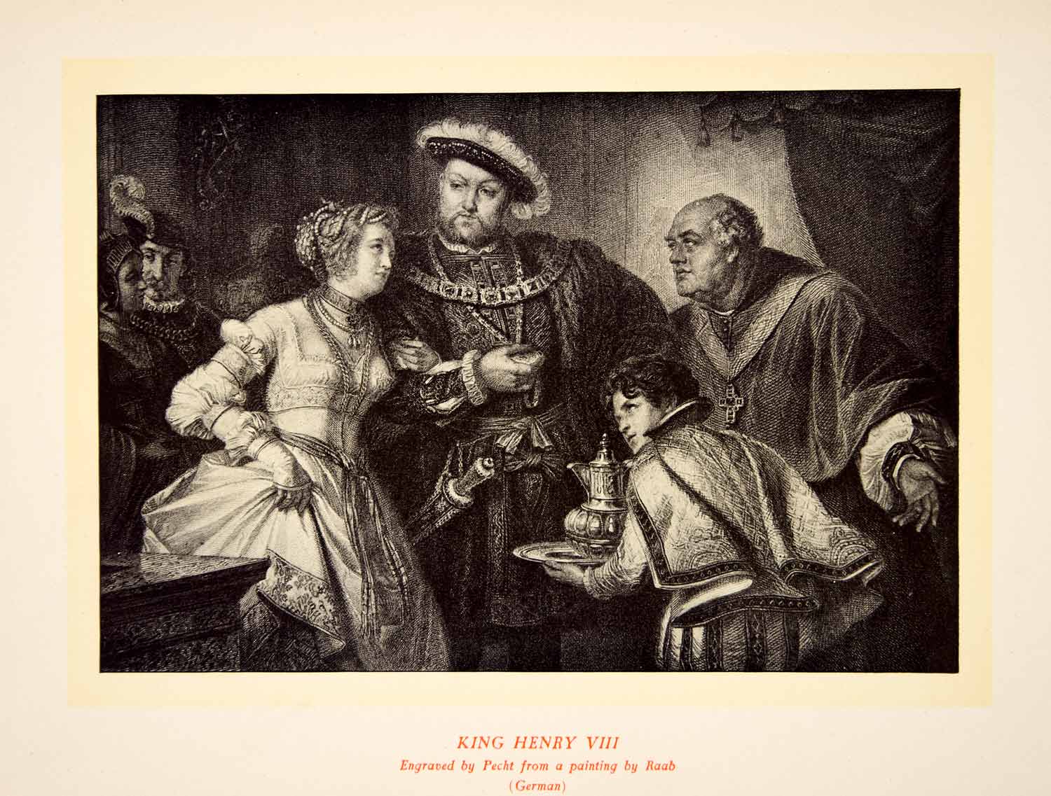1900 Lithograph Raab Art King Henry VIII Shakespeare Theater Stage Royalty SRP1