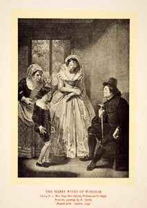 1900 Lithograph Robert Smirke Art Merry Wives Windsor Shakespeare Theater SRP1