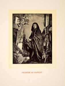 1900 Lithograph Charles Fechter Portrait Actor Hamlet Shakespeare Theater SRP1