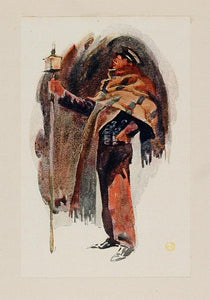 1911 Print Sereno Night Watchman Spain Edward Penfield - ORIGINAL SS1