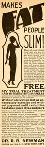 1926 Ad R. R. Newman Doctor Fat People Slim Weight Loss New York City SSM1
