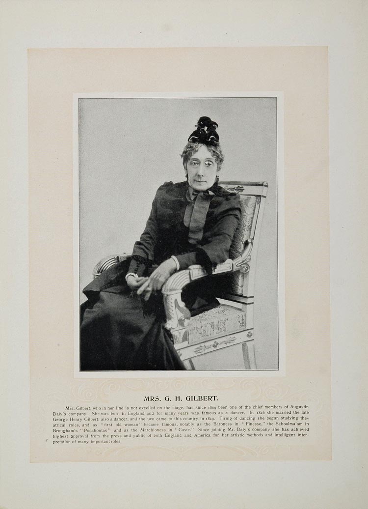 1894 Theater Actors Mrs. G. H. Gilbert Joseph Holland - ORIGINAL STAGE2