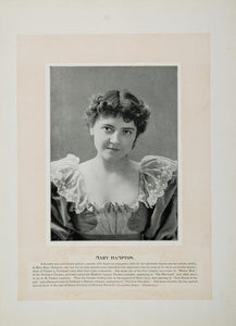 1894 Theater Actor Mary Hampton Charles Walter Couldock - ORIGINAL STAGE2