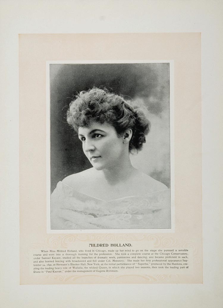 1894 Theater Stage Actors Mildred Holland John Drew - ORIGINAL STAGE2