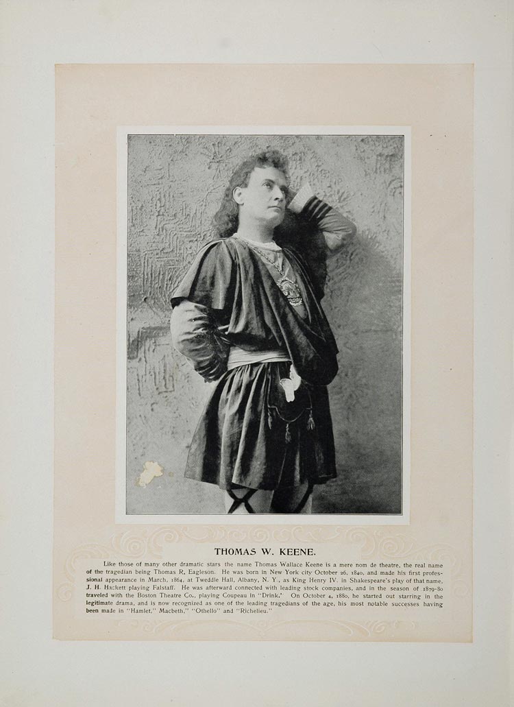 1894 Theater Actors Fanny Davenport Thomas W. Keene - ORIGINAL STAGE2