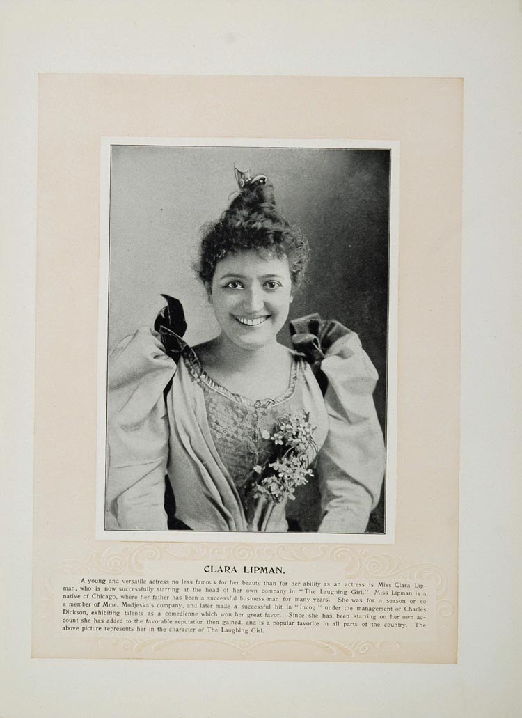 1894 Theater Actor Clara Lipman Richard Golden Opera - ORIGINAL STAGE2