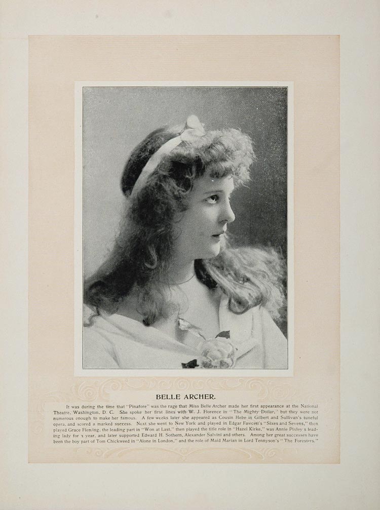 1894 Theater Stage Actors John Mason Belle Archer - ORIGINAL STAGE2