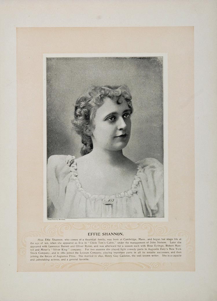 1894 Theater Stage Actors Effie Shannon Henry E. Dixey - ORIGINAL STAGE2