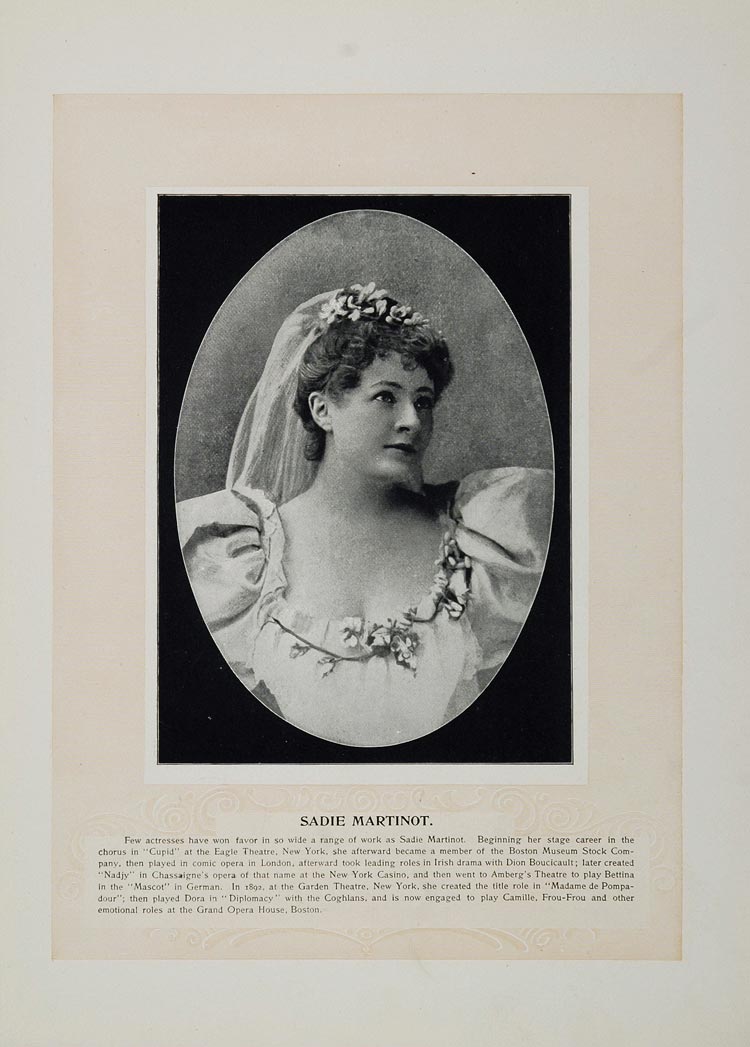 1894 Theater Stage Actors Milton Nobles Sadie Martinot - ORIGINAL STAGE2