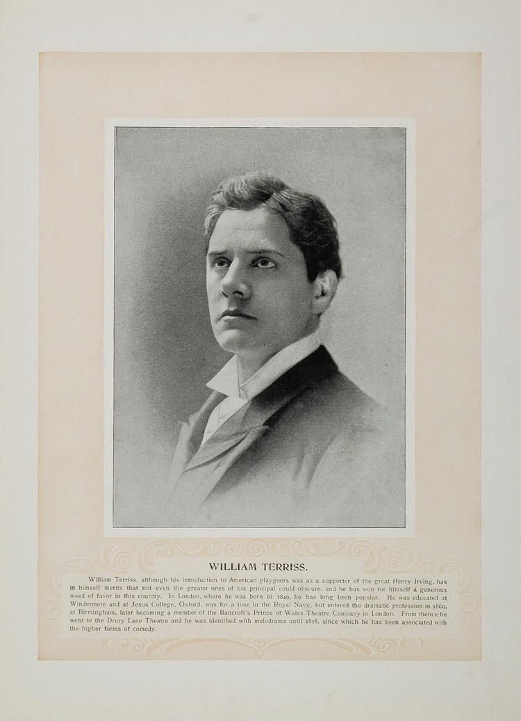 1894 Theater Stage Actors Owen Fawcett William Terriss - ORIGINAL STAGE2