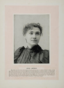 1894 Theater Stage Actors Louis F. Massen Julia Arthur - ORIGINAL STAGE2