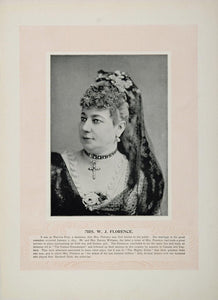 1894 Theater Stage Mrs. John Drew Malvina Pray Florence - ORIGINAL STAGE2