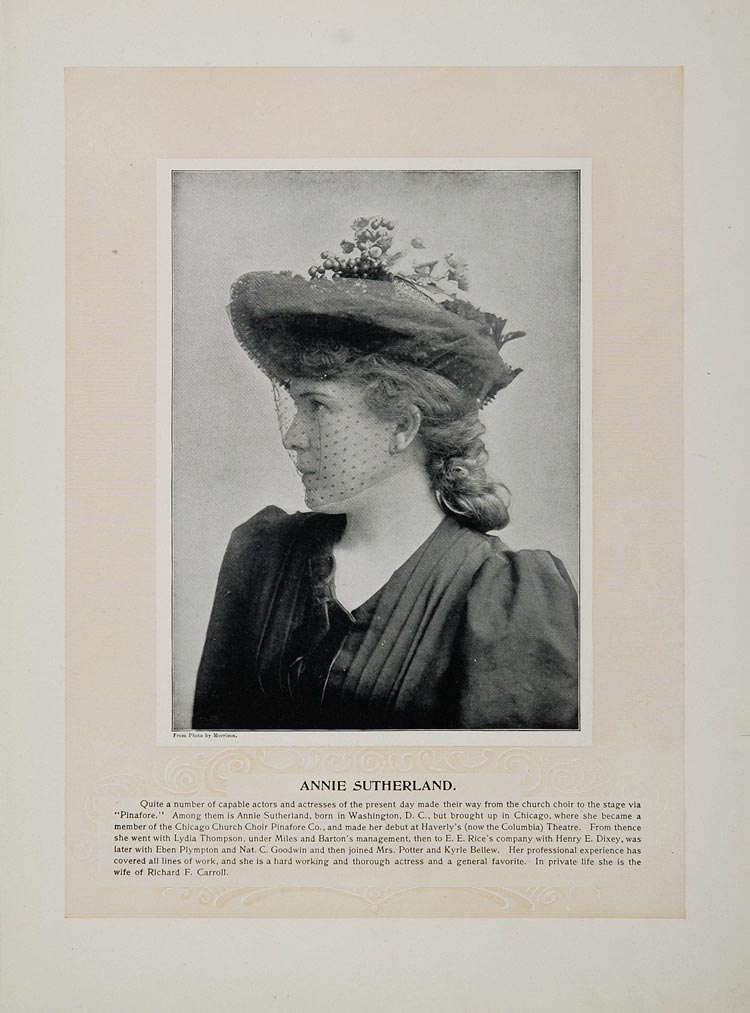 1894 Theater Stage Actors Otis Skinner Annie Sutherland - ORIGINAL STAGE2
